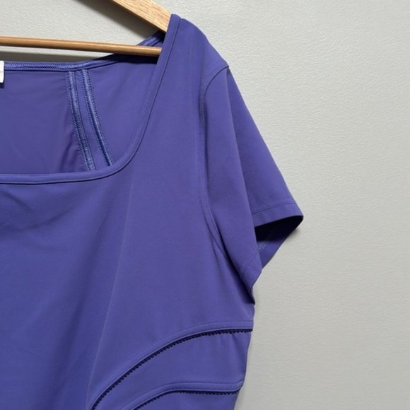 2022 Lululemon Square Neck Mesh and Nulu Yoga Short Sleeve Shirt Size 20 - Picture 4 of 8